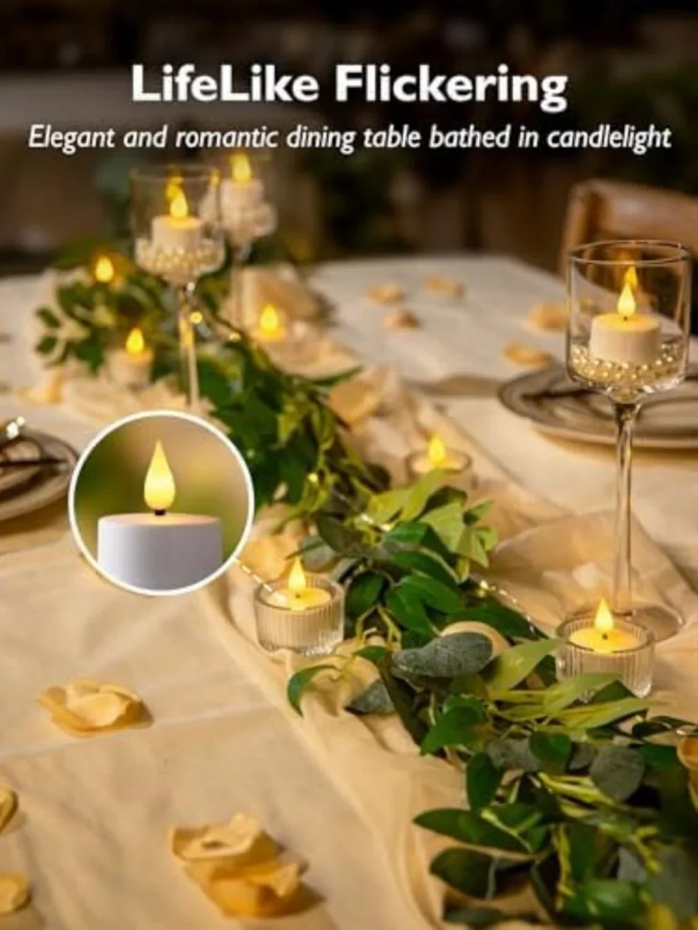 12-Pack Rechargeable LED Tea Light Candles with Remote & Timer - Perfect for